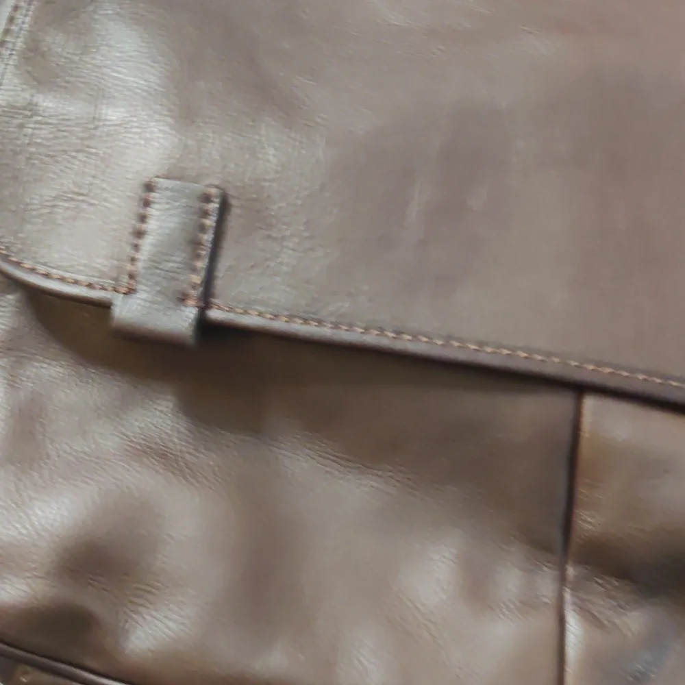 Fossil Brown Leather Briefcase Unisex
